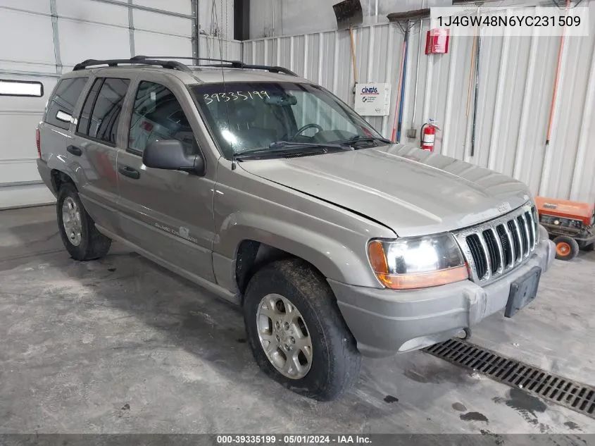 1J4GW48N6YC231509 2000 Jeep Grand Cherokee Laredo