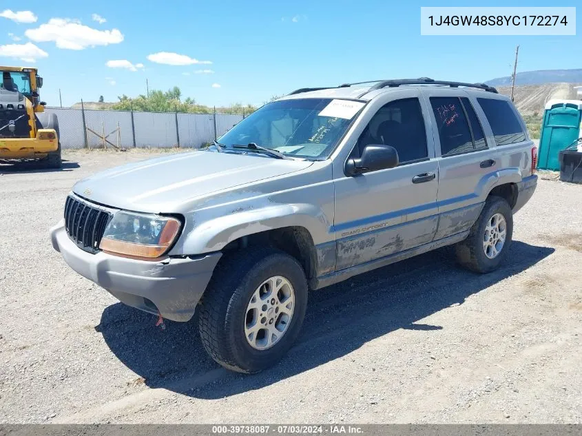 2000 Jeep Grand Cherokee Laredo VIN: 1J4GW48S8YC172274 Lot: 39738087