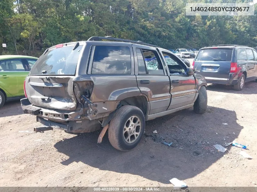 2000 Jeep Grand Cherokee Laredo VIN: 1J4G248S0YC329677 Lot: 40228039