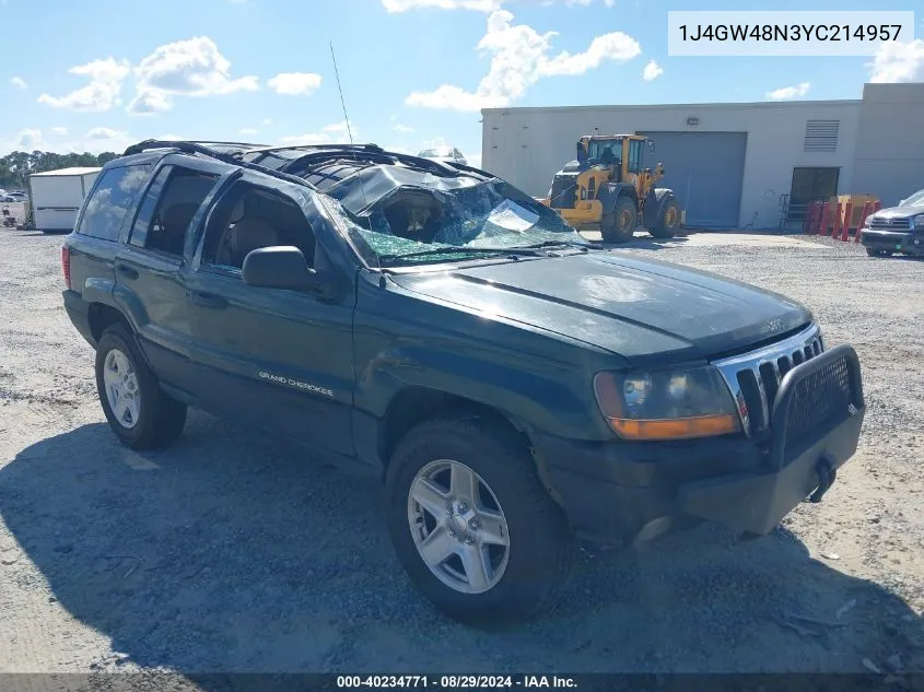 2000 Jeep Grand Cherokee Laredo VIN: 1J4GW48N3YC214957 Lot: 40234771