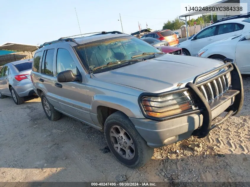 2000 Jeep Grand Cherokee Laredo VIN: 1J4G248S0YC384338 Lot: 40247495