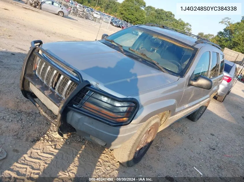 1J4G248S0YC384338 2000 Jeep Grand Cherokee Laredo