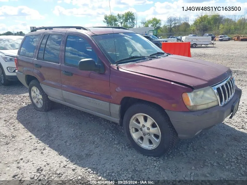 2000 Jeep Grand Cherokee Laredo VIN: 1J4GW48S1YC163500 Lot: 40430540