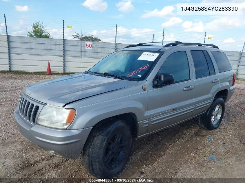 2000 Jeep Grand Cherokee Limited VIN: 1J4G258S4YC283390 Lot: 40445581