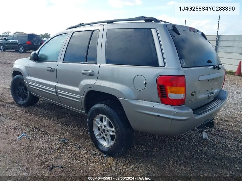 2000 Jeep Grand Cherokee Limited VIN: 1J4G258S4YC283390 Lot: 40445581