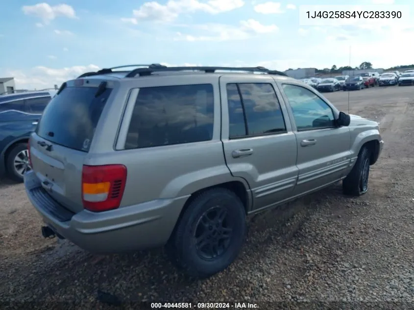 2000 Jeep Grand Cherokee Limited VIN: 1J4G258S4YC283390 Lot: 40445581