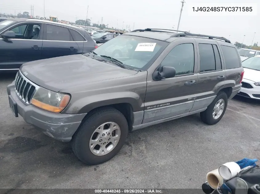 2000 Jeep Grand Cherokee Laredo VIN: 1J4G248S7YC371585 Lot: 40448245