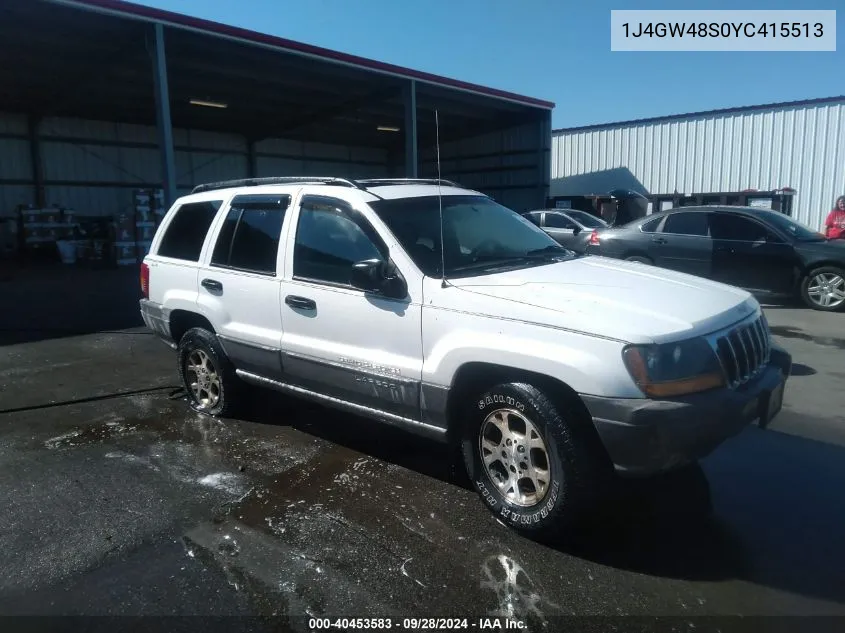 1J4GW48S0YC415513 2000 Jeep Grand Cherokee Laredo