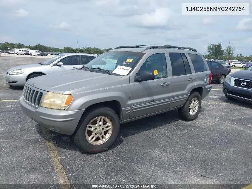 2000 Jeep Grand Cherokee Limited VIN: 1J4G258N9YC242764 Lot: 40458019