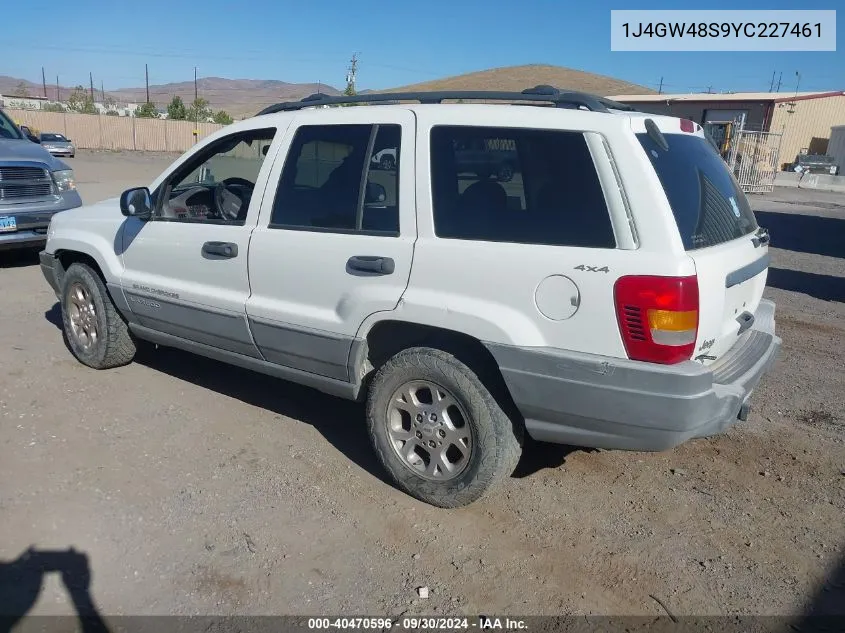 2000 Jeep Grand Cherokee Laredo VIN: 1J4GW48S9YC227461 Lot: 40470596