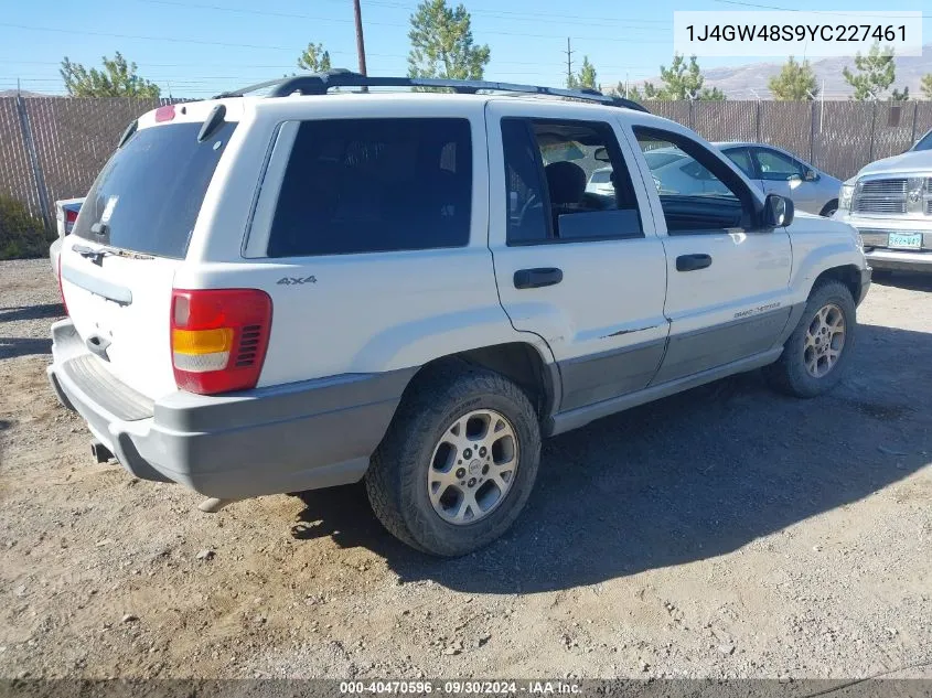 2000 Jeep Grand Cherokee Laredo VIN: 1J4GW48S9YC227461 Lot: 40470596