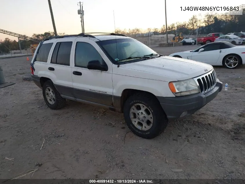 2000 Jeep Grand Cherokee Laredo VIN: 1J4GW48N6YC196843 Lot: 40591432