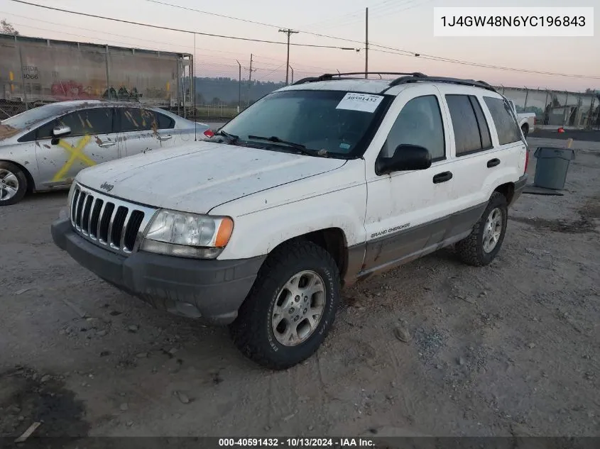 2000 Jeep Grand Cherokee Laredo VIN: 1J4GW48N6YC196843 Lot: 40591432