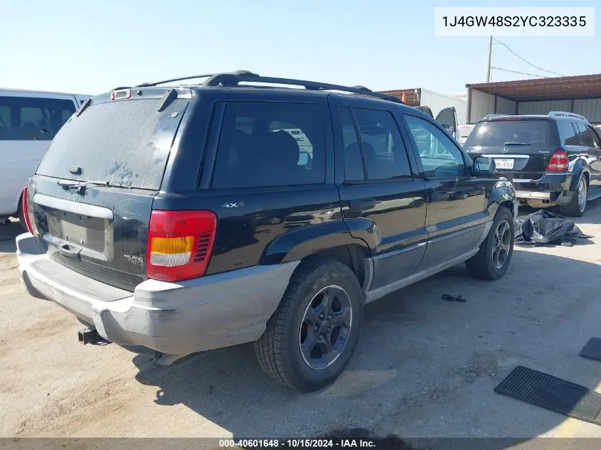 2000 Jeep Grand Cherokee Laredo VIN: 1J4GW48S2YC323335 Lot: 40601648