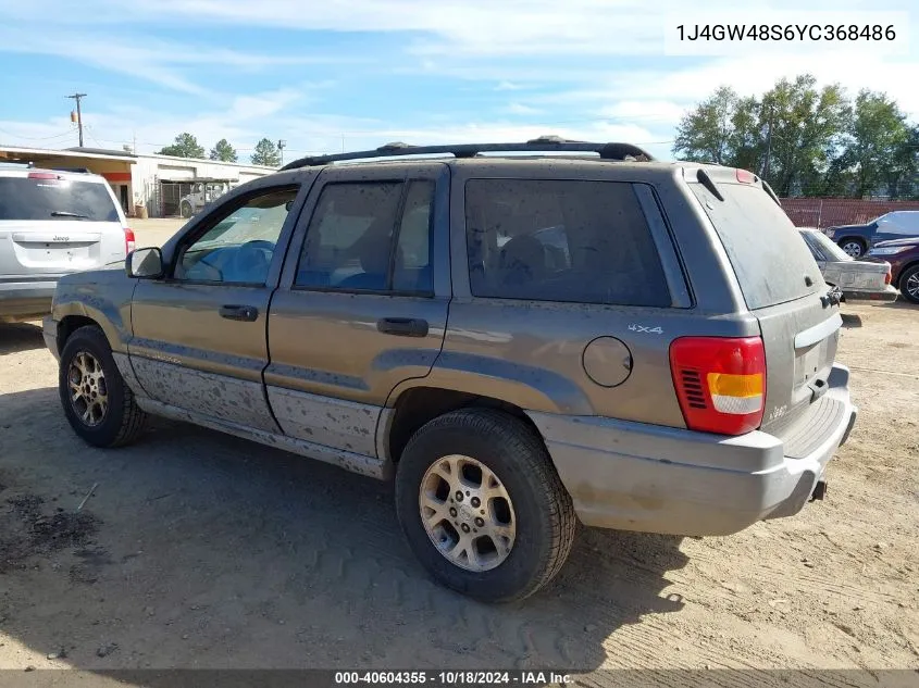 2000 Jeep Grand Cherokee Laredo VIN: 1J4GW48S6YC368486 Lot: 40604355