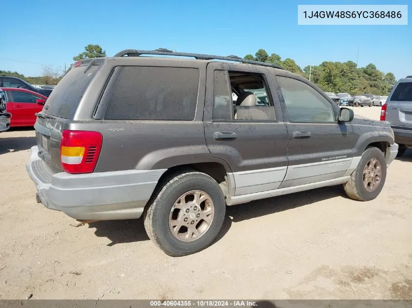 2000 Jeep Grand Cherokee Laredo VIN: 1J4GW48S6YC368486 Lot: 40604355