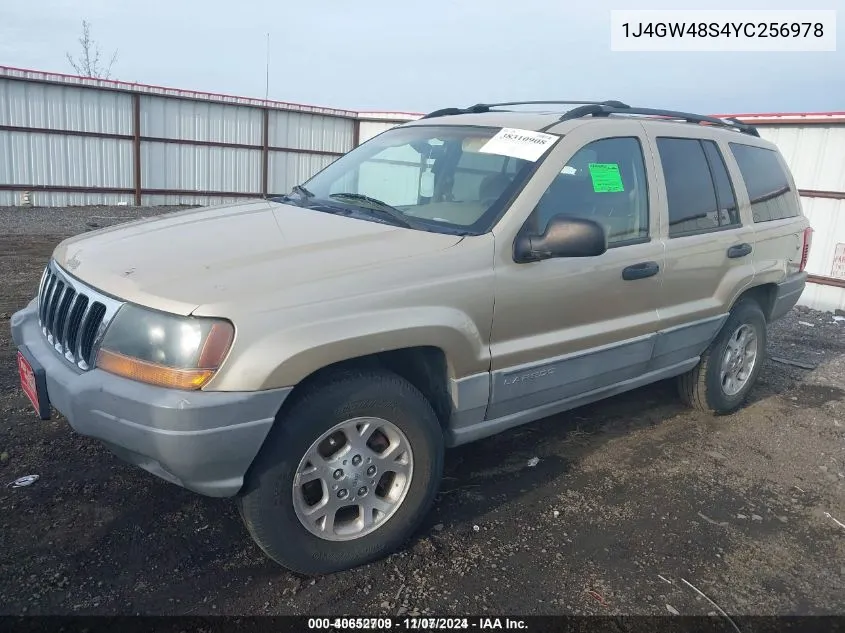 2000 Jeep Grand Cherokee Laredo VIN: 1J4GW48S4YC256978 Lot: 40652709