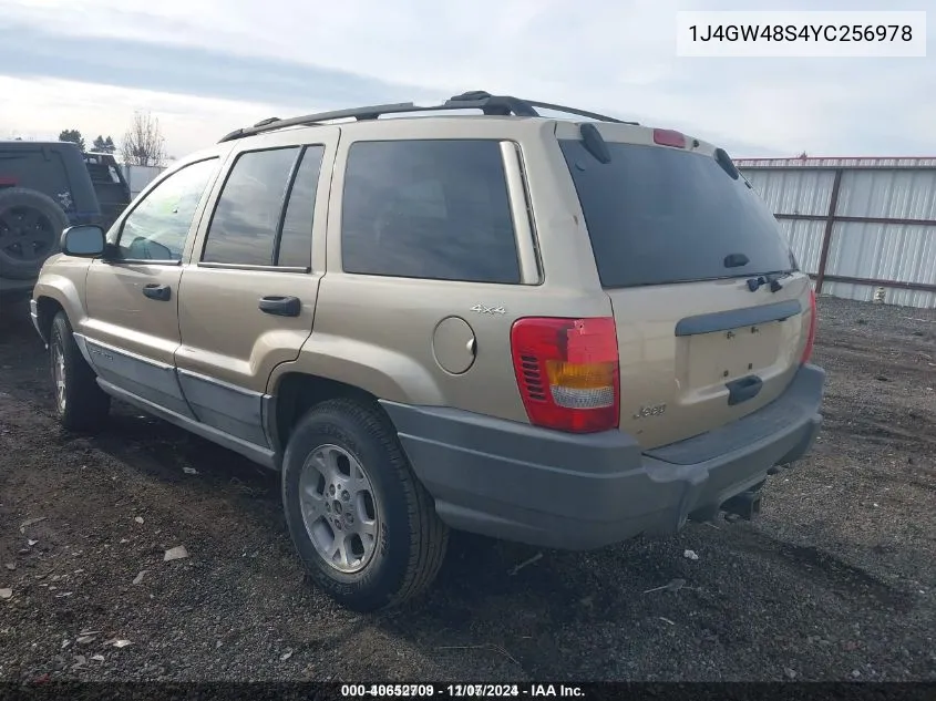 2000 Jeep Grand Cherokee Laredo VIN: 1J4GW48S4YC256978 Lot: 40652709