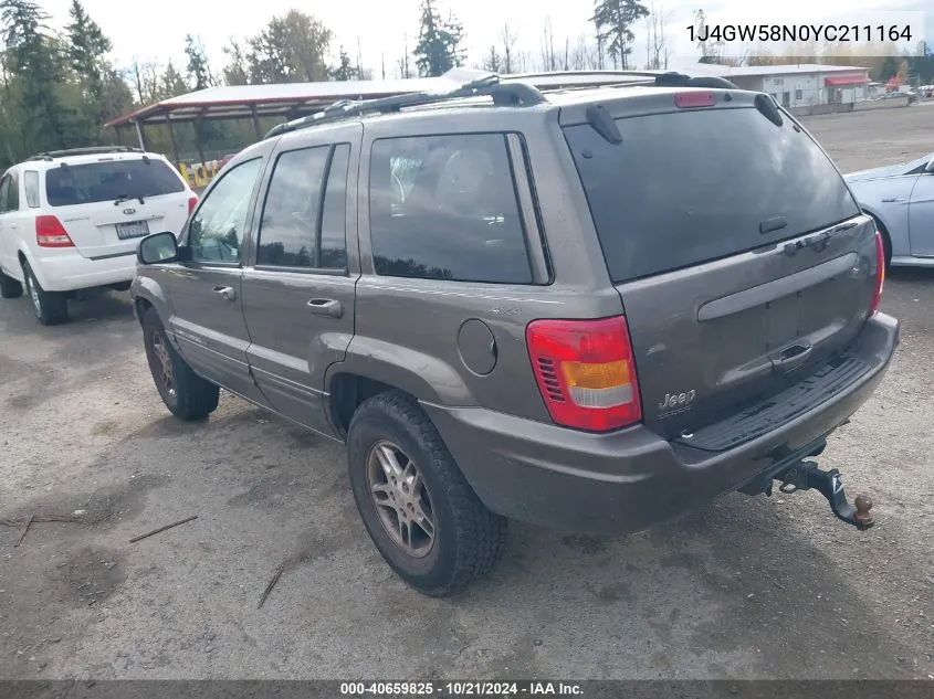 2000 Jeep Grand Cherokee Limited VIN: 1J4GW58N0YC211164 Lot: 40659825