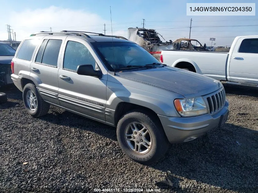 2000 Jeep Grand Cherokee Limited VIN: 1J4GW58N6YC204350 Lot: 40661175