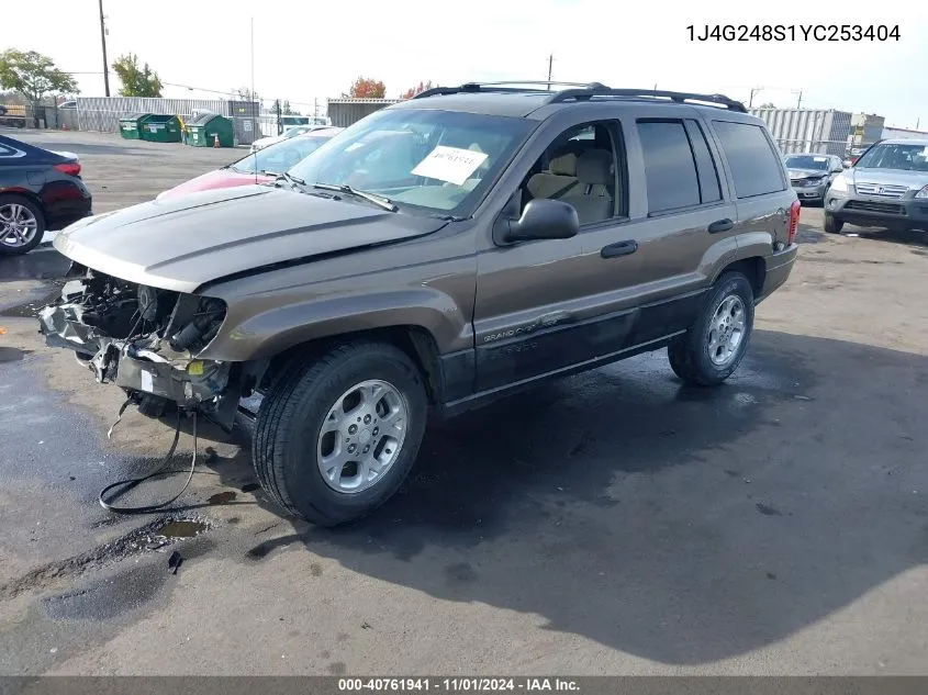 2000 Jeep Grand Cherokee Laredo VIN: 1J4G248S1YC253404 Lot: 40761941