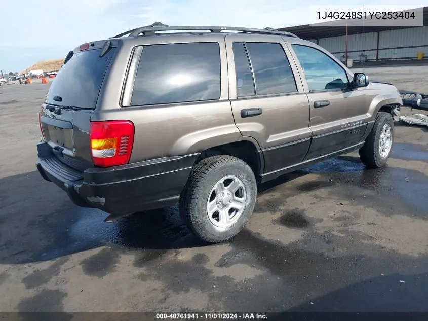 2000 Jeep Grand Cherokee Laredo VIN: 1J4G248S1YC253404 Lot: 40761941