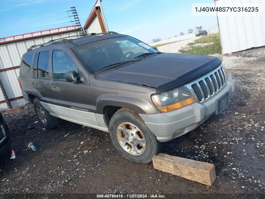 2000 Jeep Grand Cherokee Laredo VIN: 1J4GW48S7YC316235 Lot: 40790416