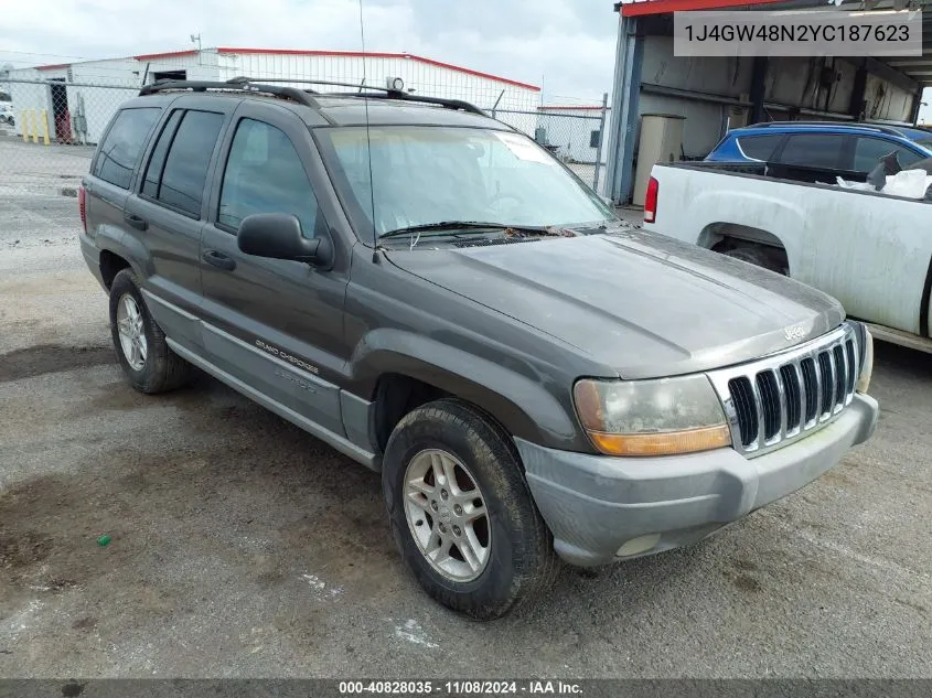 2000 Jeep Grand Cherokee Laredo VIN: 1J4GW48N2YC187623 Lot: 40828035