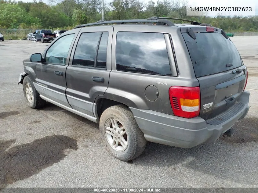 2000 Jeep Grand Cherokee Laredo VIN: 1J4GW48N2YC187623 Lot: 40828035