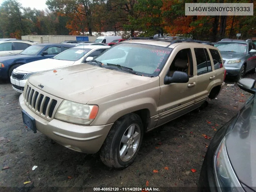 1J4GW58N0YC319333 2000 Jeep Grand Cherokee Limited