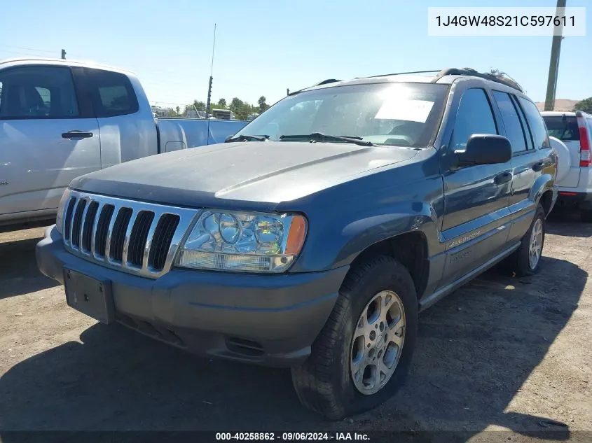 1J4GW48S21C597611 2001 Jeep Grand Cherokee Laredo