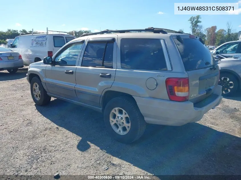 2001 Jeep Grand Cherokee Laredo VIN: 1J4GW48S31C508371 Lot: 40300650