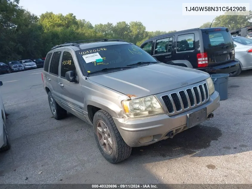 1J4GW58N31C542908 2001 Jeep Grand Cherokee Limited