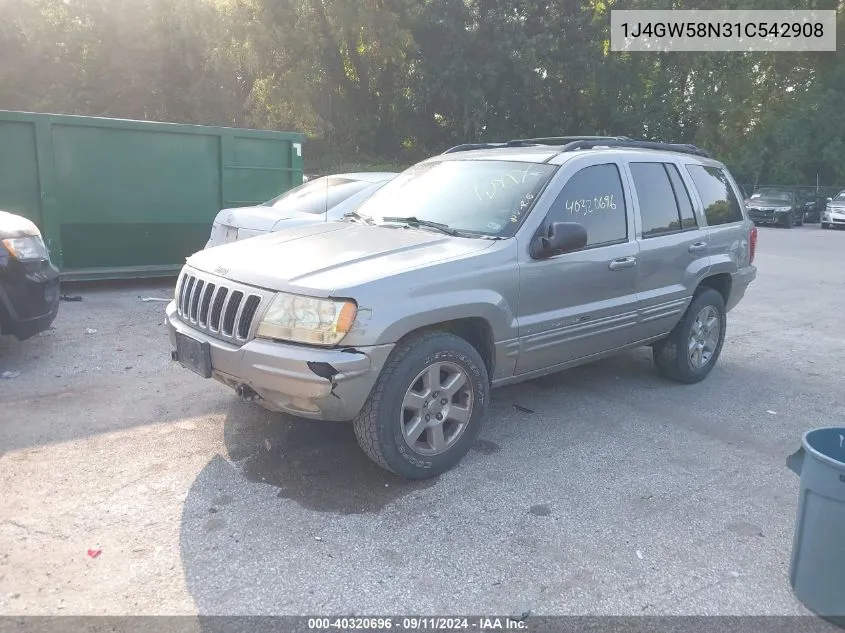 1J4GW58N31C542908 2001 Jeep Grand Cherokee Limited