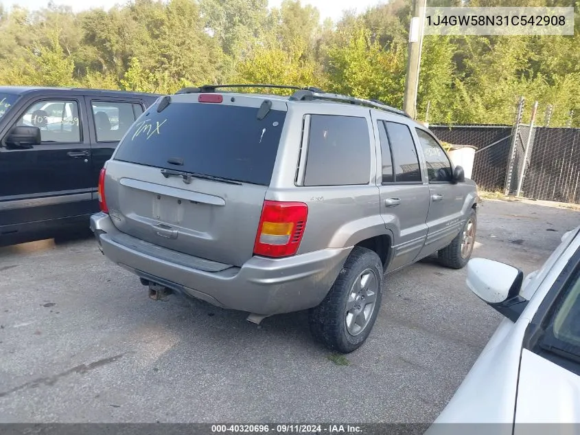 2001 Jeep Grand Cherokee Limited VIN: 1J4GW58N31C542908 Lot: 40320696