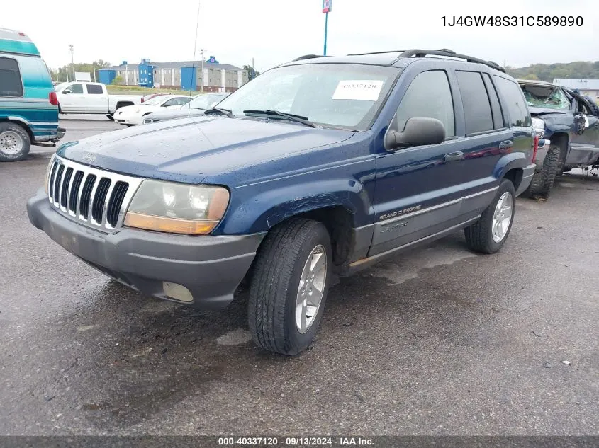 1J4GW48S31C589890 2001 Jeep Grand Cherokee Laredo