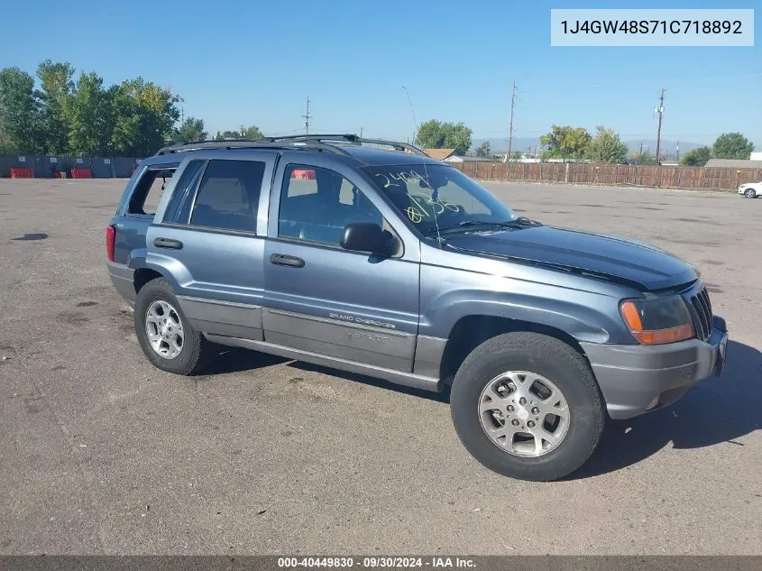 2001 Jeep Grand Cherokee Laredo VIN: 1J4GW48S71C718892 Lot: 40449830