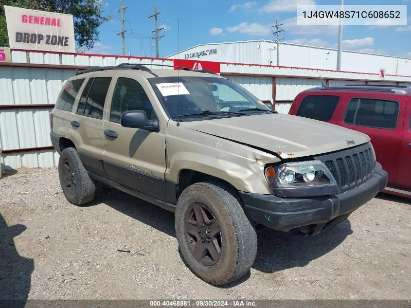 1J4GW48S71C608652 2001 Jeep Grand Cherokee Laredo