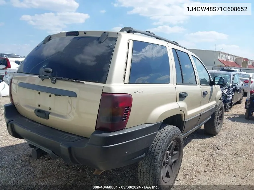 2001 Jeep Grand Cherokee Laredo VIN: 1J4GW48S71C608652 Lot: 40468881