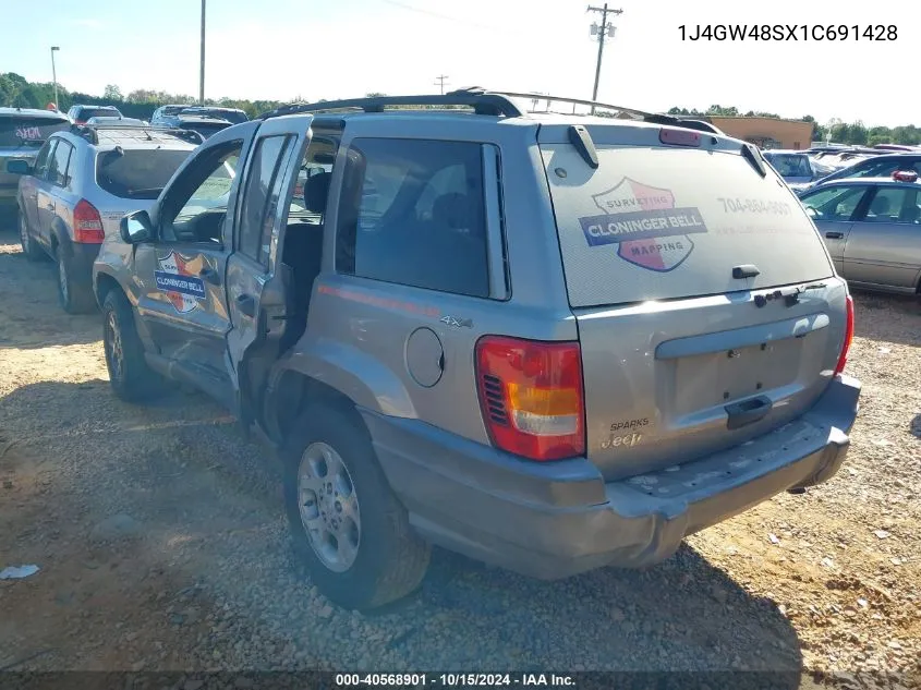 2001 Jeep Grand Cherokee Laredo VIN: 1J4GW48SX1C691428 Lot: 40568901