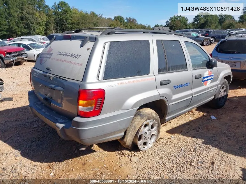 2001 Jeep Grand Cherokee Laredo VIN: 1J4GW48SX1C691428 Lot: 40568901