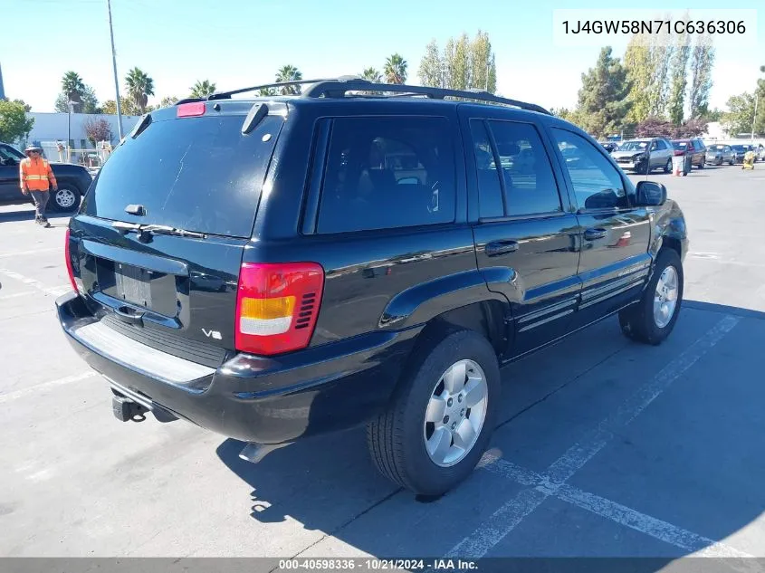 2001 Jeep Grand Cherokee Limited VIN: 1J4GW58N71C636306 Lot: 40598336