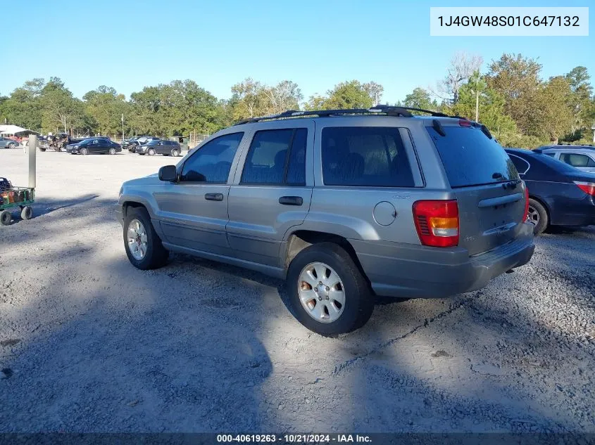 2001 Jeep Grand Cherokee Laredo VIN: 1J4GW48S01C647132 Lot: 40619263