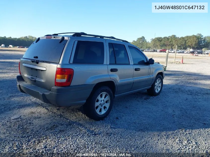 1J4GW48S01C647132 2001 Jeep Grand Cherokee Laredo