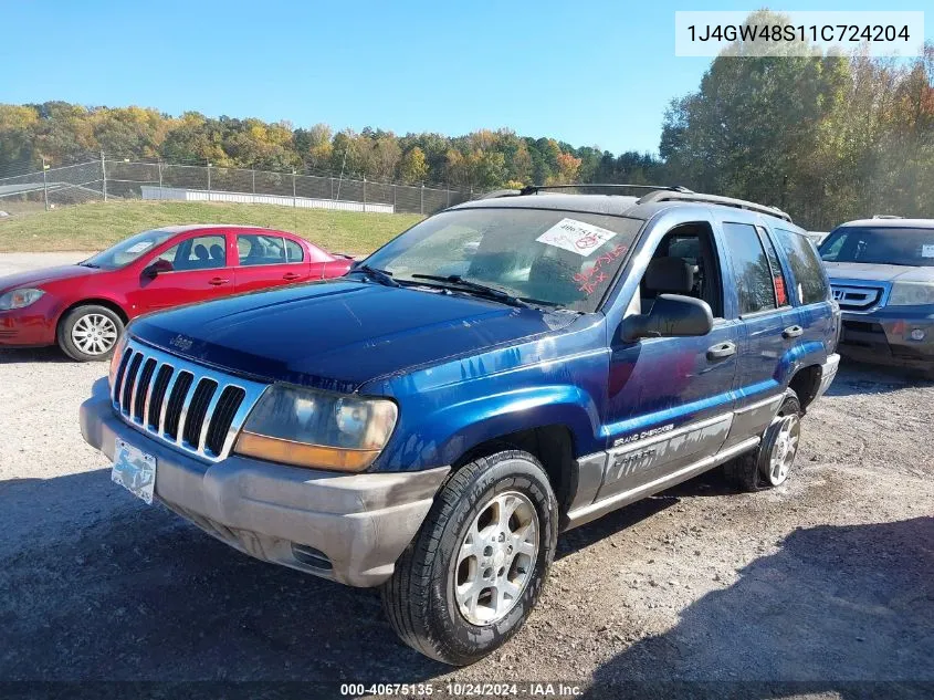 2001 Jeep Grand Cherokee Laredo VIN: 1J4GW48S11C724204 Lot: 40675135