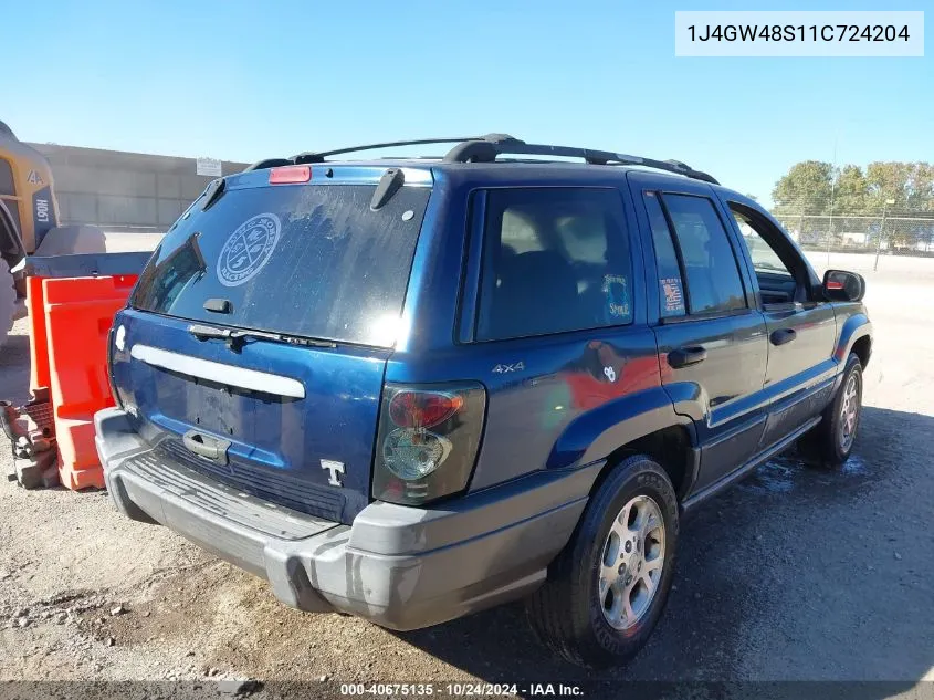 2001 Jeep Grand Cherokee Laredo VIN: 1J4GW48S11C724204 Lot: 40675135