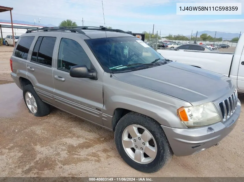 1J4GW58N11C598359 2001 Jeep Grand Cherokee Limited