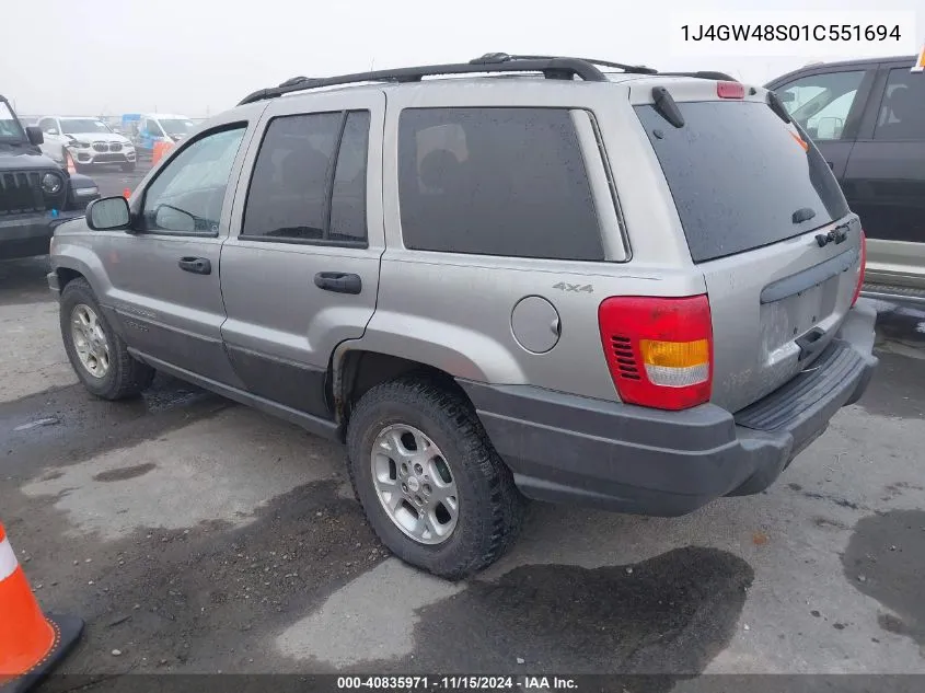 2001 Jeep Grand Cherokee Laredo VIN: 1J4GW48S01C551694 Lot: 40835971