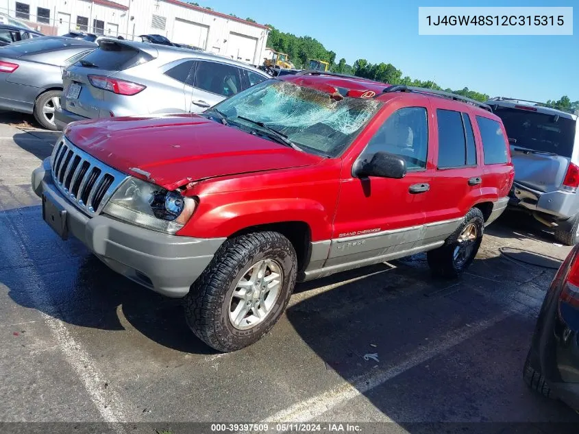 1J4GW48S12C315315 2002 Jeep Grand Cherokee Laredo