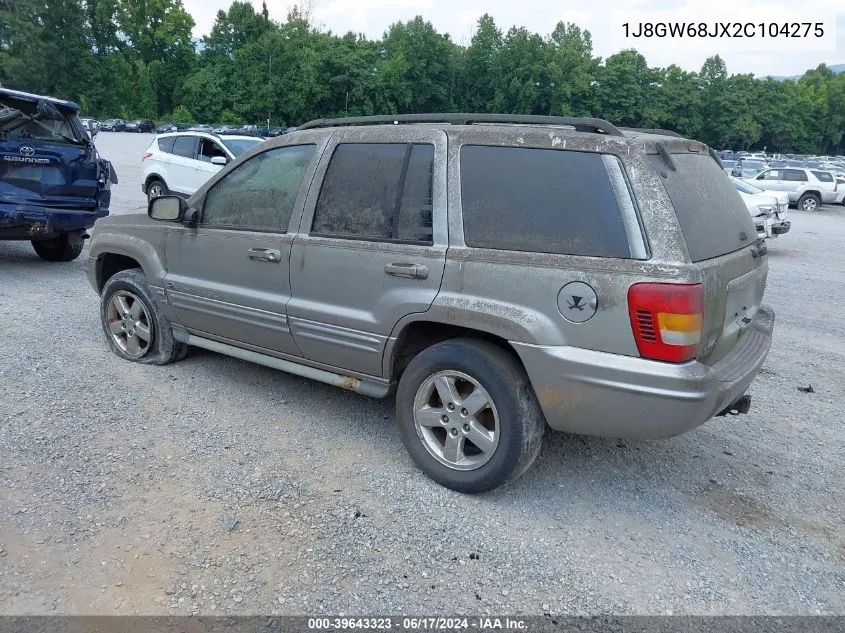 2002 Jeep Grand Cherokee Overland VIN: 1J8GW68JX2C104275 Lot: 39643323